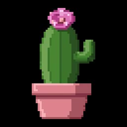 Potted cactus pixel art