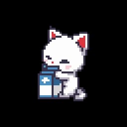 White kitten pixel art coloring page