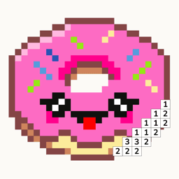 Pixfun app icon — a kawaii pixel-art donut
