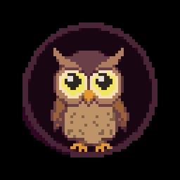 Brown owl pixel art coloring page