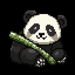 Cute panda pixel art coloring page