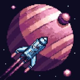Outer space pixel art scene